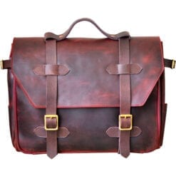 Leather messenger organizer bag