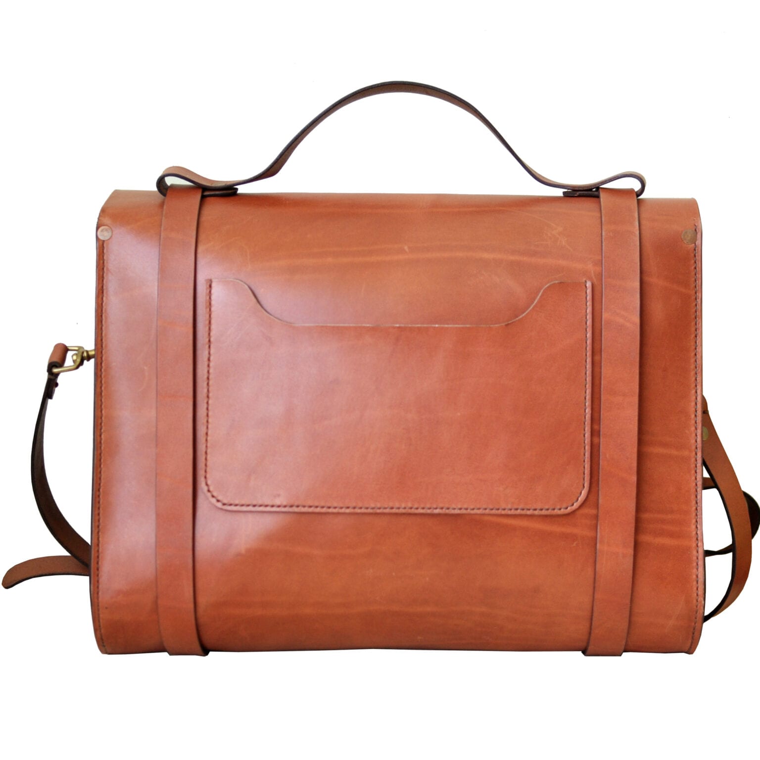 Brandy Copper Leather Messenger Bag With Organizer Walklo