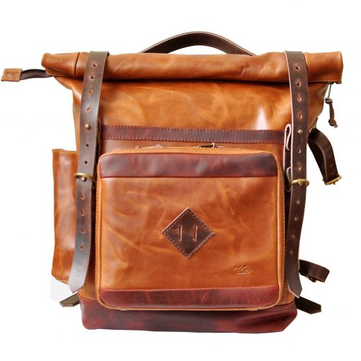 leather travel backpack