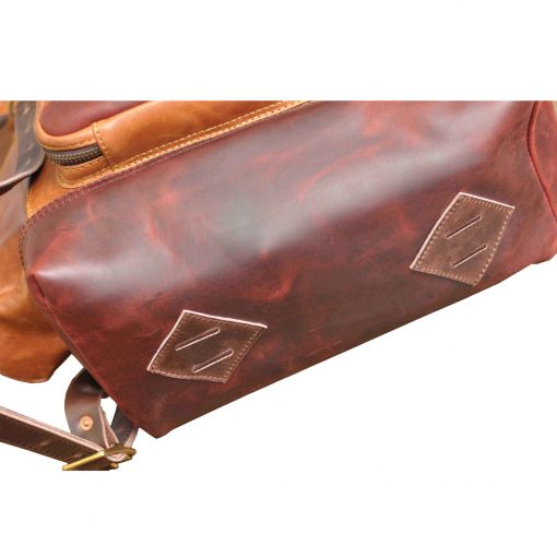 Bear Roll Top V1 – Leather Travel Backpack With Advanced Organizer (Tan) - Image 6