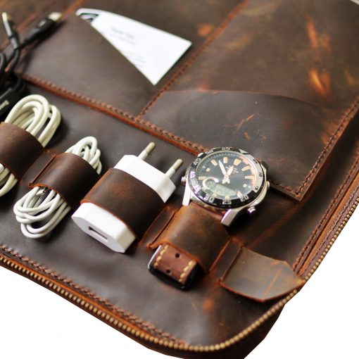 Leather Computer Bag for Macbook Pro 13" & Ipad Pro 12.9" - Image 3