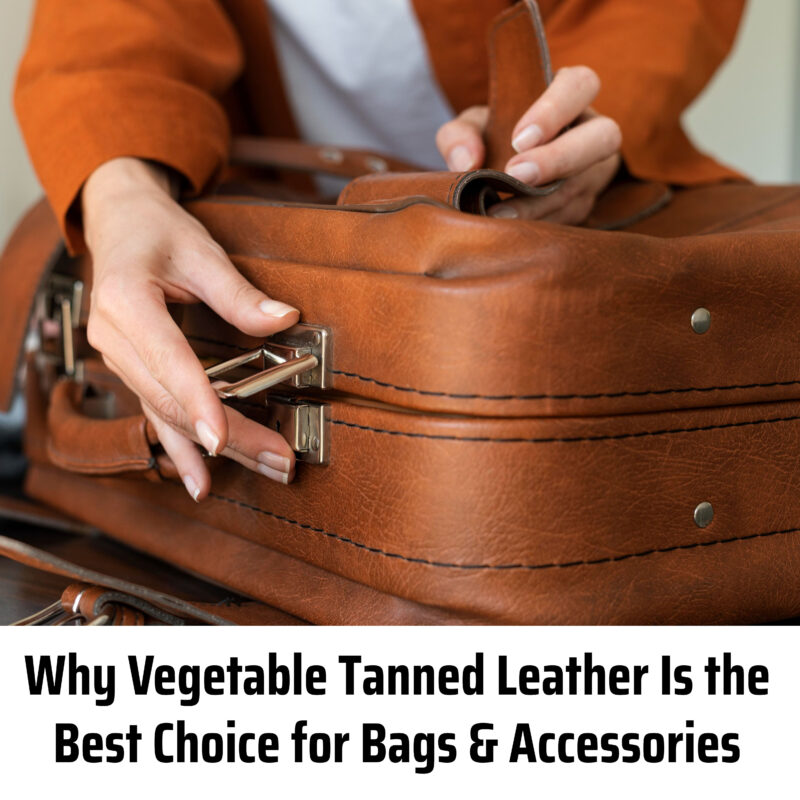 “Close-up of a handcrafted vegetable tanned leather backpack showing natural patina and fine stitching.”